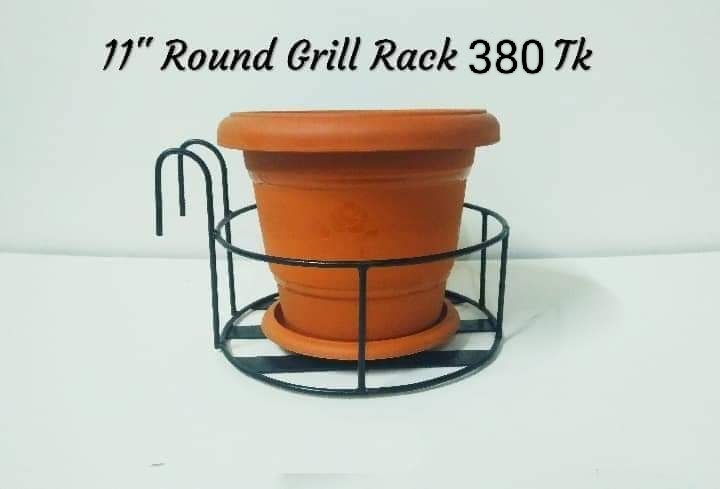 Picture of Metal Grill Rack Hanging Planter Pot 11inches-1 Pcs. (Black)
