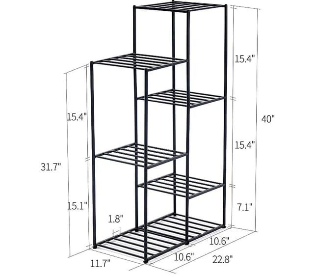 Picture of Metal Plant Stand 40" ×22.8" ×11.7" (Black)