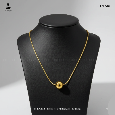 Picture of Gold beaded Pendant | 2 Years Colour Guaranteed Golden