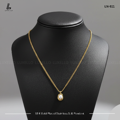 Picture of Golden bean pear Pendant | 2 Years Colour Guaranteed Golden