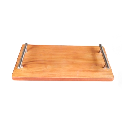 Picture of Classic Wooden  16 Inch  Long Serving Tray  with Steel  Handle - Multicolor