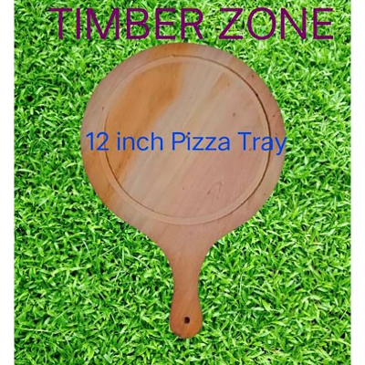 Picture of 12 Inches Mahogany Wooden Round Head Pizza Board / Pizza Tray - Multicolor
