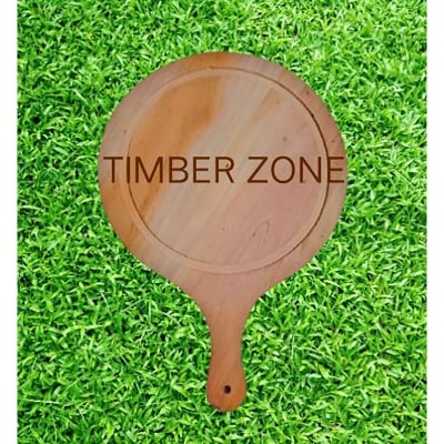 Picture of 9  inches Mahogany Wooden Pizza Board and Cutting Board ( simple  Shaped ) - Multicolor