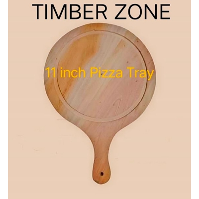 Picture of 11 inches Mahogany Wooden Round Head Pizza Board / Pizza Tray - Multicolor