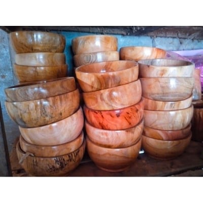 Picture of 1 PCS Small Size 4 inch  Wooden Dish Salt Vinegar Sauce Flavor Spices bowl Dinner Breakfast Bowl  Condiment Cup Kitchen Utensils Anti-Fall Seasoning Dish - Multicolor