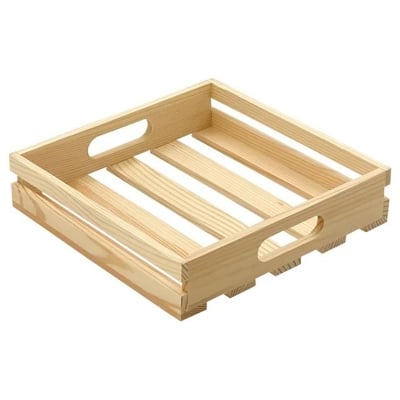 Picture of square Wooden Pallet Crates Unfinished Wood Trays Storage for DIY Crafts - Multicolor