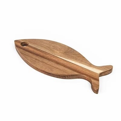 Picture of High Quality Customized Fish Shape Kitchenware Wooden Pizza Cheese Cutting Board Acacia Wood Serving Boar - Multicolor