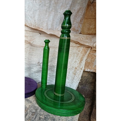 Picture of colorful Wooden Kitchen Tissue Holder for home ( 2 stick green color ) - Green
