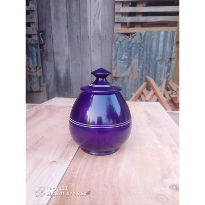 Picture of solid colorful pot  , wooden blue color jar (  5 inch) - Blue
