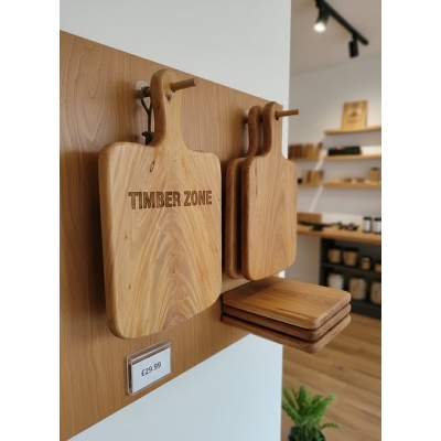 Picture of heavy duty wooden chopping board , ( 10 inch * 17 inch ) thick butcher cutting board for meat & fish - Multicolor