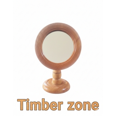 Picture of wooden mirror  , wooden makeup mirror ( 6 inch mirror ) - Multicolor