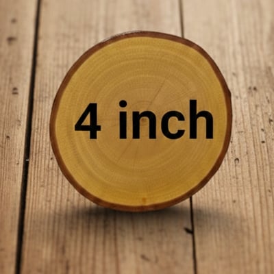 Picture of wooden slice with bark ( 4 inch ) - Multicolor