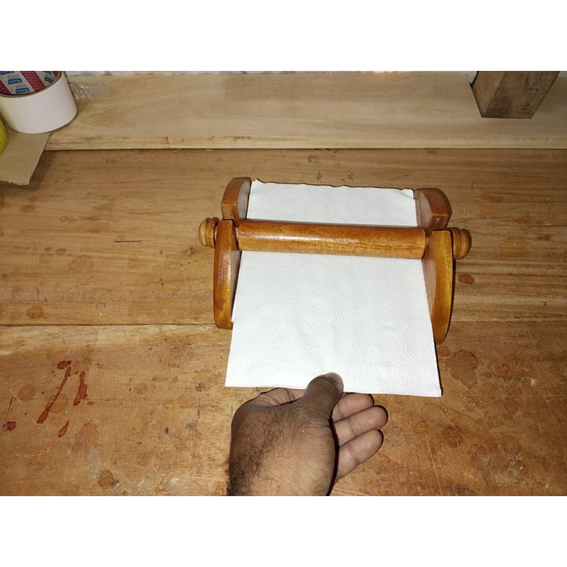 Picture of Antique Handcrafted Decorative Wooden Napkin Holder Tissue Holder Stand for Dining Table Restaurant - Multicolor