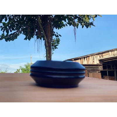 Picture of 5 Inch Colorful Ashtray Wooden 1 Pcs- Wooden Round Shape AshTray for Smart Home and Office - Smoking Ashtray - Blue