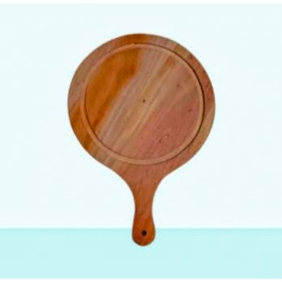 Picture of 11 inches Mahogany Wooden Round Head Pizza Board / Pizza Tray - Multicolor
