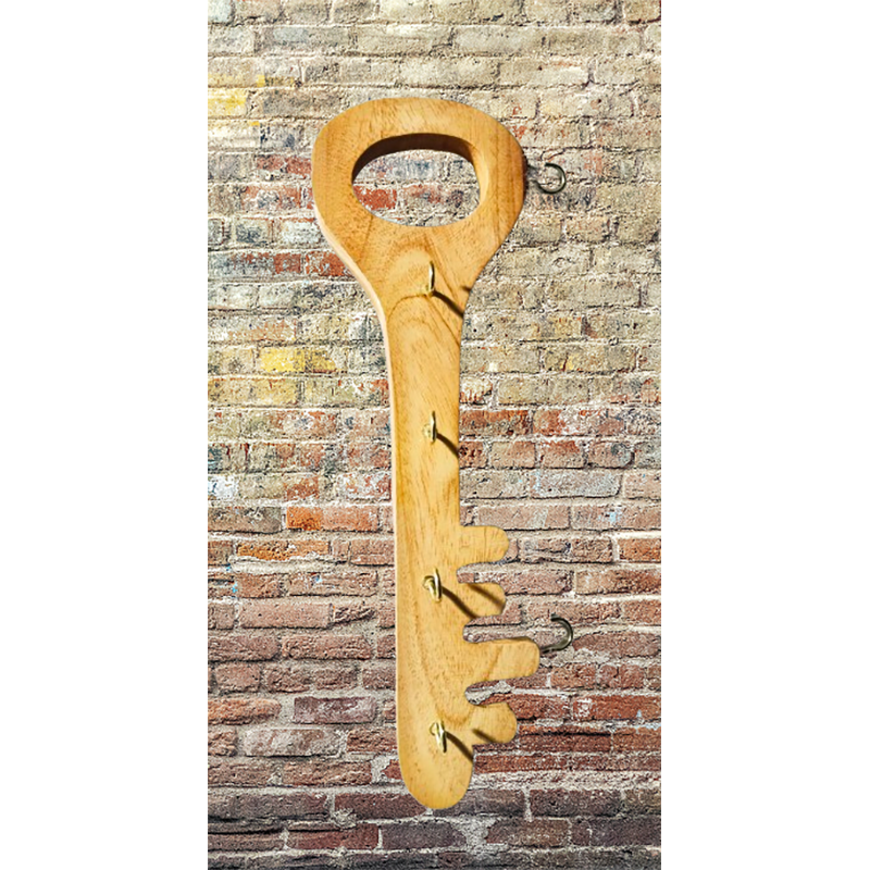 Picture of Wooden Wall Hanging Key Holder with Polish - Multicolor