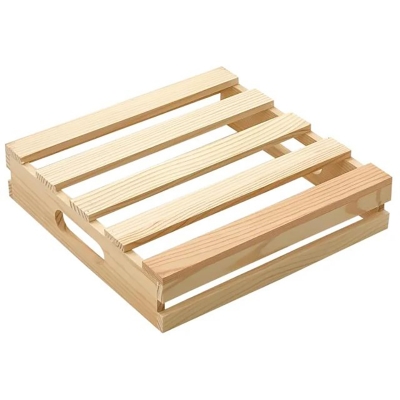 Picture of square Wooden Pallet Crates Unfinished Wood Trays Storage for DIY Crafts - Multicolor