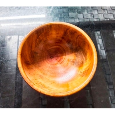 Picture of 5 inch Handmade Durable Children Tableware Natural Eco Friendly wooden Baby Bowl - Multicolor