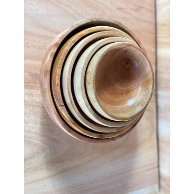 Picture of daily uses 5 pcs wooden bowl set ( 4'5'6'7'8 inch ) - Multicolor