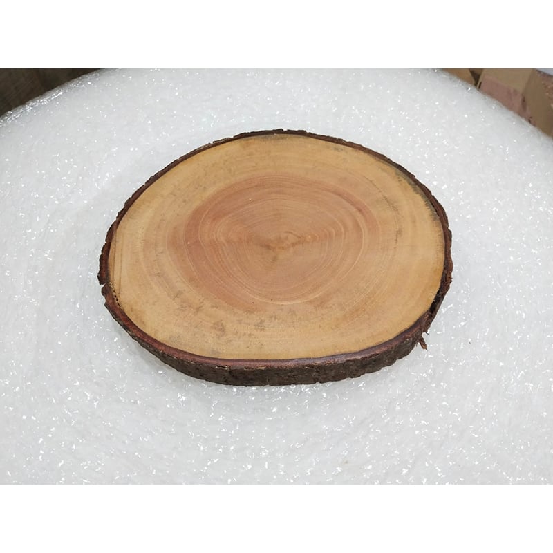 Picture of mahogany Wooden Slice Tea Tray, chopping board - Rustic Tea Tray Made Of Natural Wood, ( 7 inch ) - Multicolor