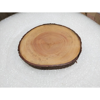 Picture of mahogany Wooden Slice Tea Tray, chopping board - Rustic Tea Tray Made Of Natural Wood, ( 7 inch ) - Multicolor