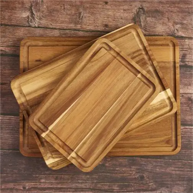 Picture of Premium Maple Wood Serving Board with Sink Design for Kitchen & Dining, Durable Cutting Board for Restaurant and Home Use (10" x 10") - Multicolor