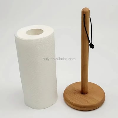 Picture of wooden  Paper Towel Holder Countertop Tissue Holder Rack wooden Kitchen Tissue Paper Towel Stand - Multicolor