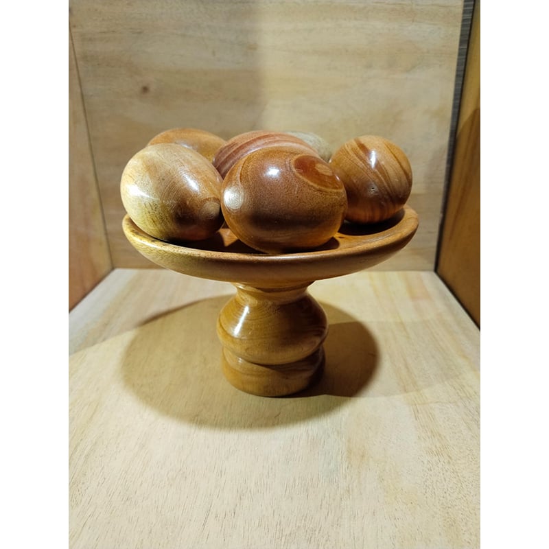 Picture of Wooden Premium Quality baby toys egg set  big size  ( 6 pieces with stand ) - Showpiece - Multicolor
