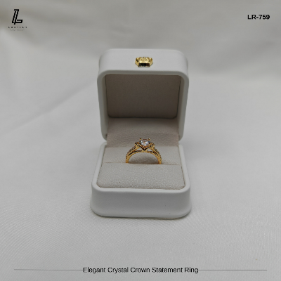 Picture of Elegant Golden Crown Statement Ring | 6 Months Color Guaranteed Golden