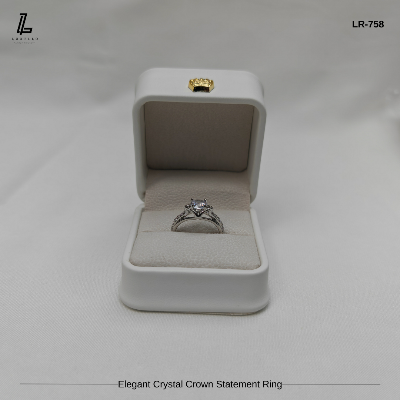Picture of Elegant Silver Crown Statement Ring | 6 Months Color Guaranteed Silver