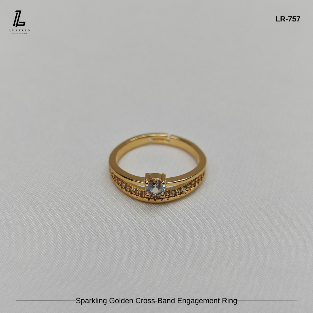 Picture of Luxury Dual-Band Golden Ring | 6 Months Color Guaranteed Golden