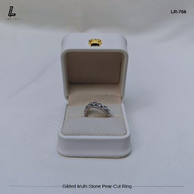 Picture of Silver Pear-Cut Zirconia Statement Ring | 6 Months Color Guaranteed Silver