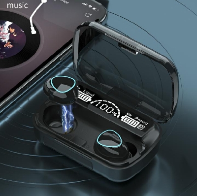 Picture of M10 TWS Wireless Earphone Touch Bluetooth Earplugs In The Ear Stereo Sport Headsets CVC8.0 Noise Reduction Headphones with Digital display black Good effect and easy to use - Bluetooth Headphone - Black