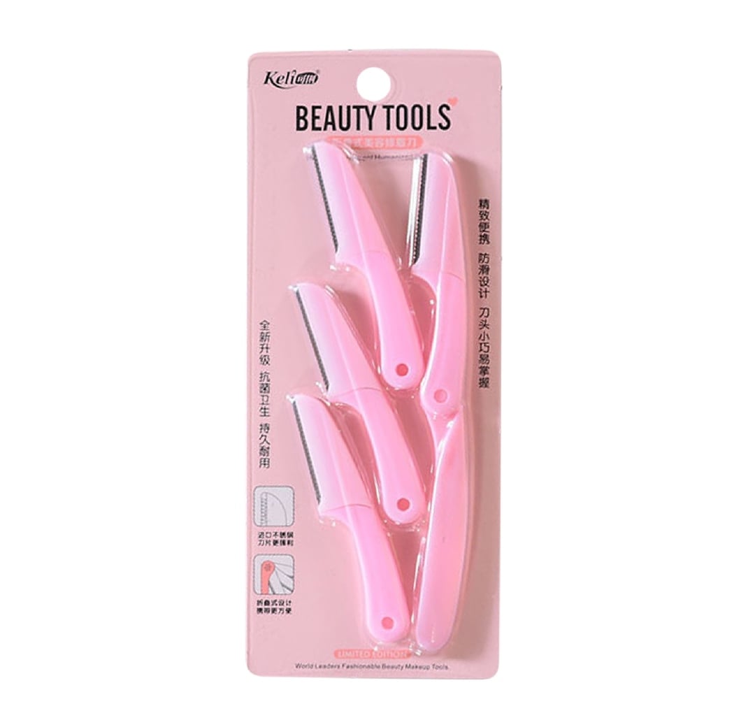 Picture of Keli 4pcs (Blue & Pink) Eyebrow Razor Pack Foldable Eyebrow Facial Hair Removal, Shaper, and Trimmer. - Multicolor