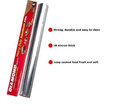 Picture of Diamond Aluminum Foil, Heavy Duty.  - Silver