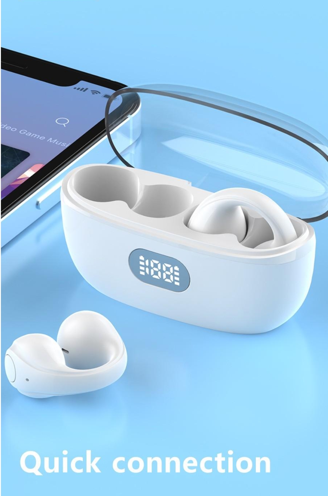 Picture of RECRSI RE-S960 Wireless headset Digital Display - Multicolor - White