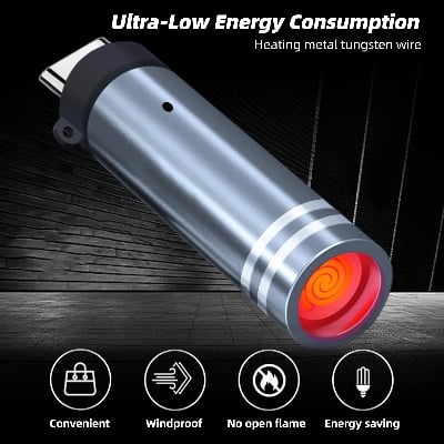 Picture of Type-C OTG Blowing Lighter - Plug & Blow Smokeless Heater for Mobile Use - Multicolor