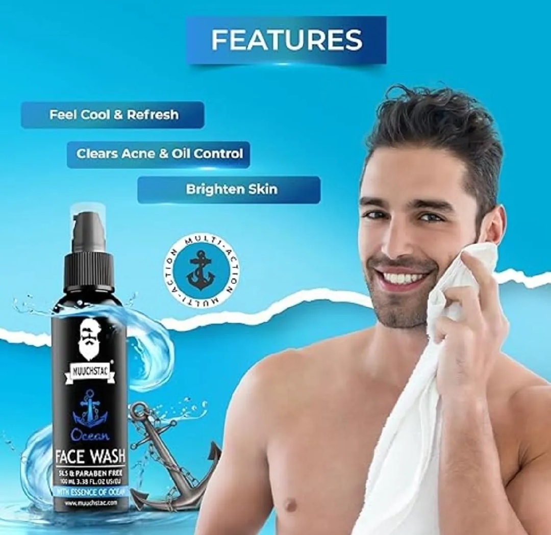 Picture of MUUCHSTAC Men's Ocean Face Wash - 100 ML - Black