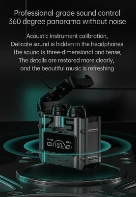 Picture of M25 TWS Earbuds Touch Control Wireless Bluetooth Earphones Noise Reduction Stereo Waterproof Earbuds Super Smooth Music experience Headsets - Black
