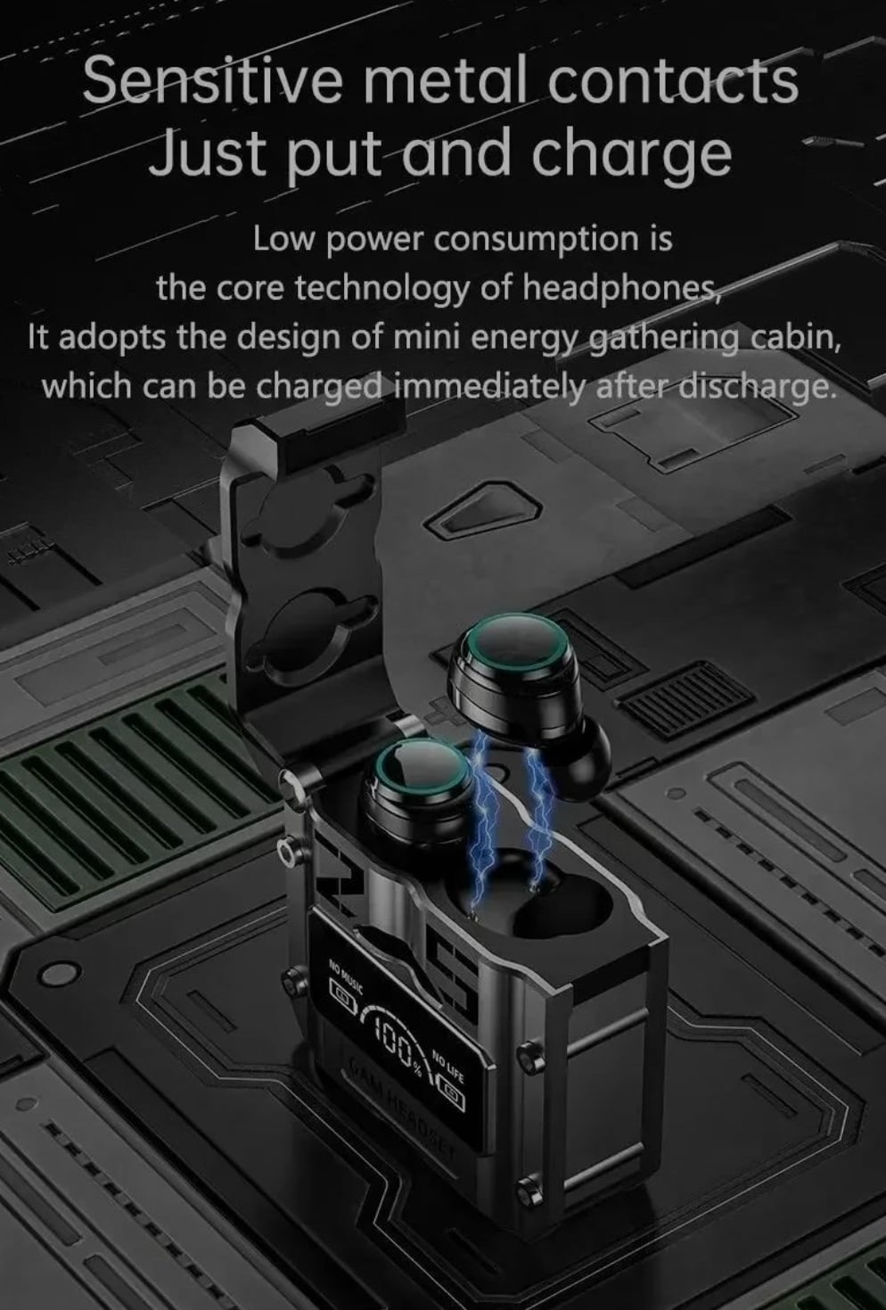 Picture of M25 TWS Earbuds Touch Control Wireless Bluetooth Earphones Noise Reduction Stereo Waterproof Earbuds Super Smooth Music experience Headsets - Black