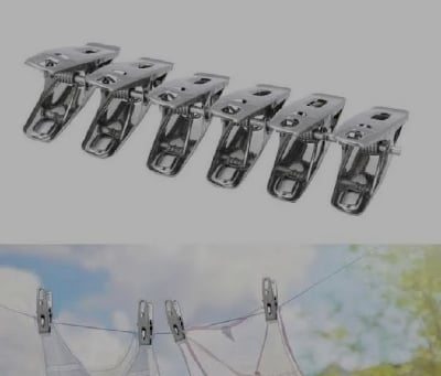 Picture of Stainless Steel Cloth Drying Clip-Silver 20 Piece Set - cloth hanger - Silver