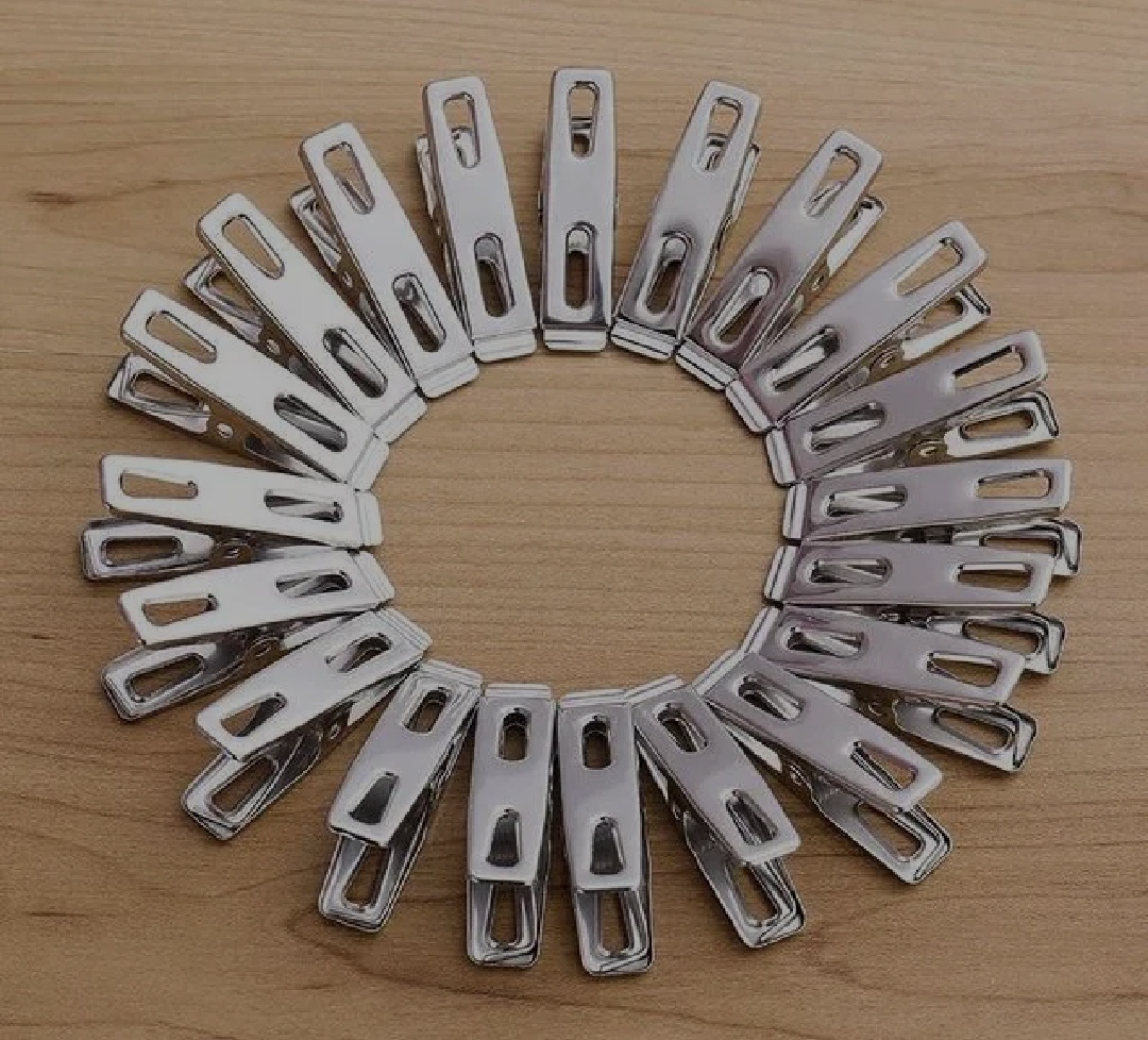 Picture of Stainless Steel Cloth Drying Clip-Silver 20 Piece Set - cloth hanger - Silver