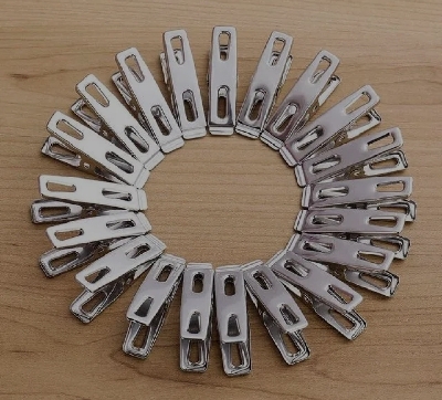 Picture of Stainless Steel Cloth Drying Clip-Silver 20 Piece Set - cloth hanger - Silver