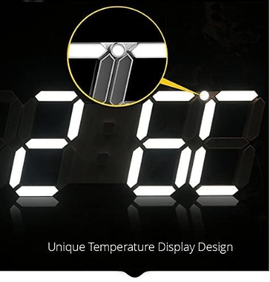 Picture of LED Digital Wall Clock 12/24 Hour Display Date Time Desk Clock