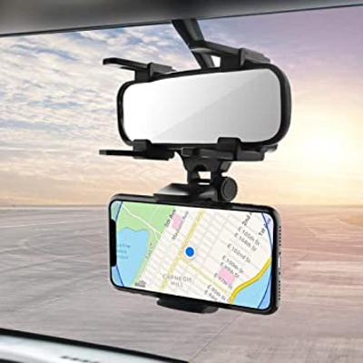 Picture of Public 360 Degrees Rearview Mirror Mount Stand Holder - Car Accessories - Keep Phone Secure In The Car 360-Degree Rearview Mirror Mount