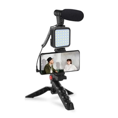 Picture of Remote Control Vlogging Video Making Kits Microphone LED Fill Light Mini Tripod Video Kit