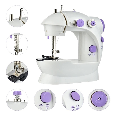 Picture of Portable Mini Sewing Machine Dual Speed with Electric Paddle double Thread Sewing Machine- (Selai Machine) - Multicolor