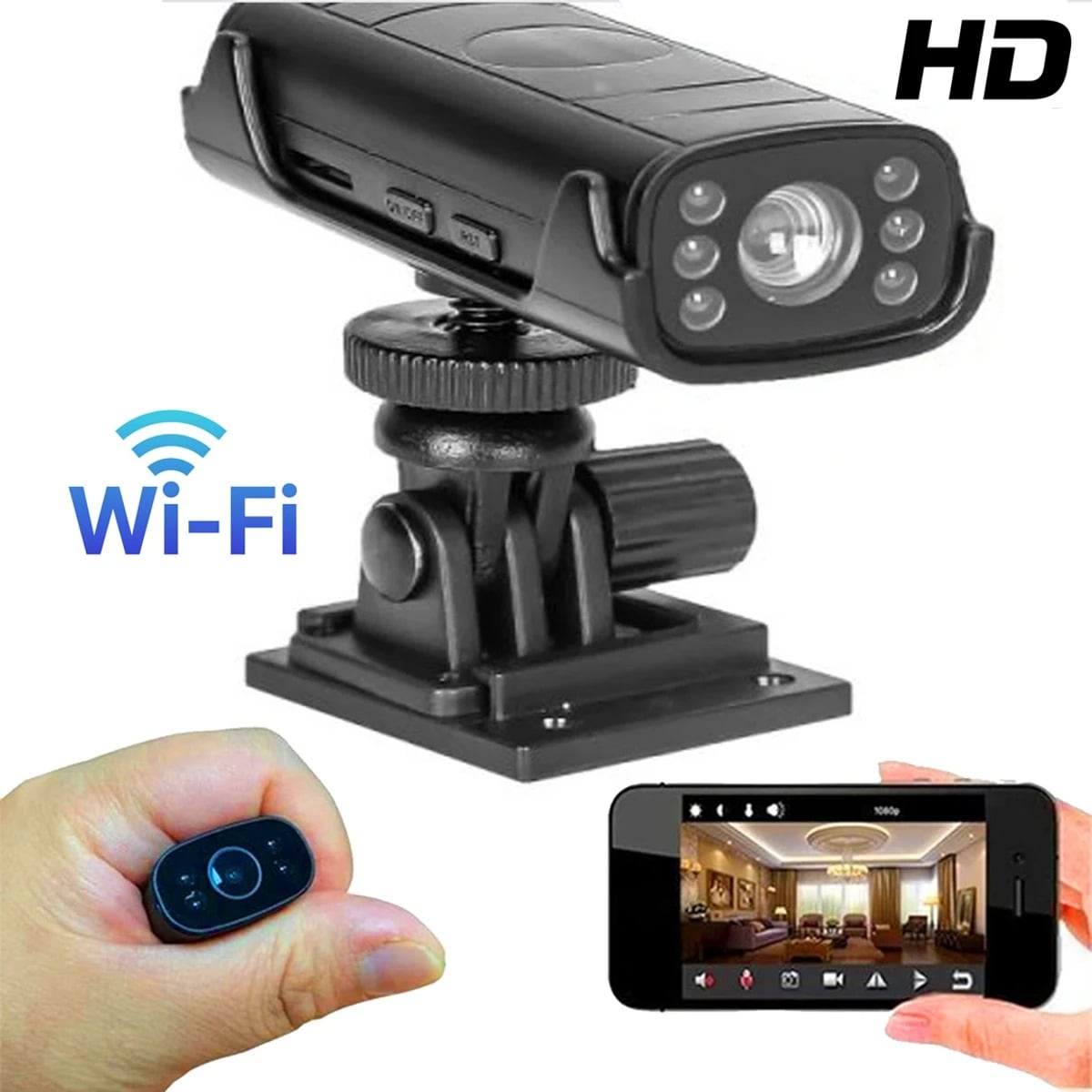 Picture of F3 Mini Camera WiFi Baby Monitor Indoor Safety Security Surveillance Camcorder IP Cam Audio Video Recorder Full HD 1080P Small IP Camera Cctv video Camera Motion Detection Indoor Wifi Professional Video Mini Cemera - Black