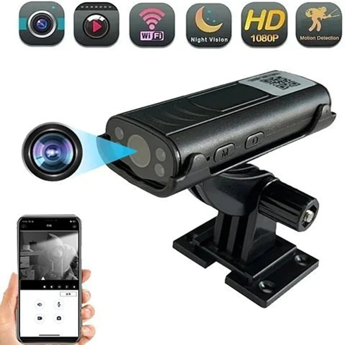 Picture of F3 Mini Camera WiFi Baby Monitor Indoor Safety Security Surveillance Camcorder IP Cam Audio Video Recorder Full HD 1080P Small IP Camera Cctv video Camera Motion Detection Indoor Wifi Professional Video Mini Cemera - Black