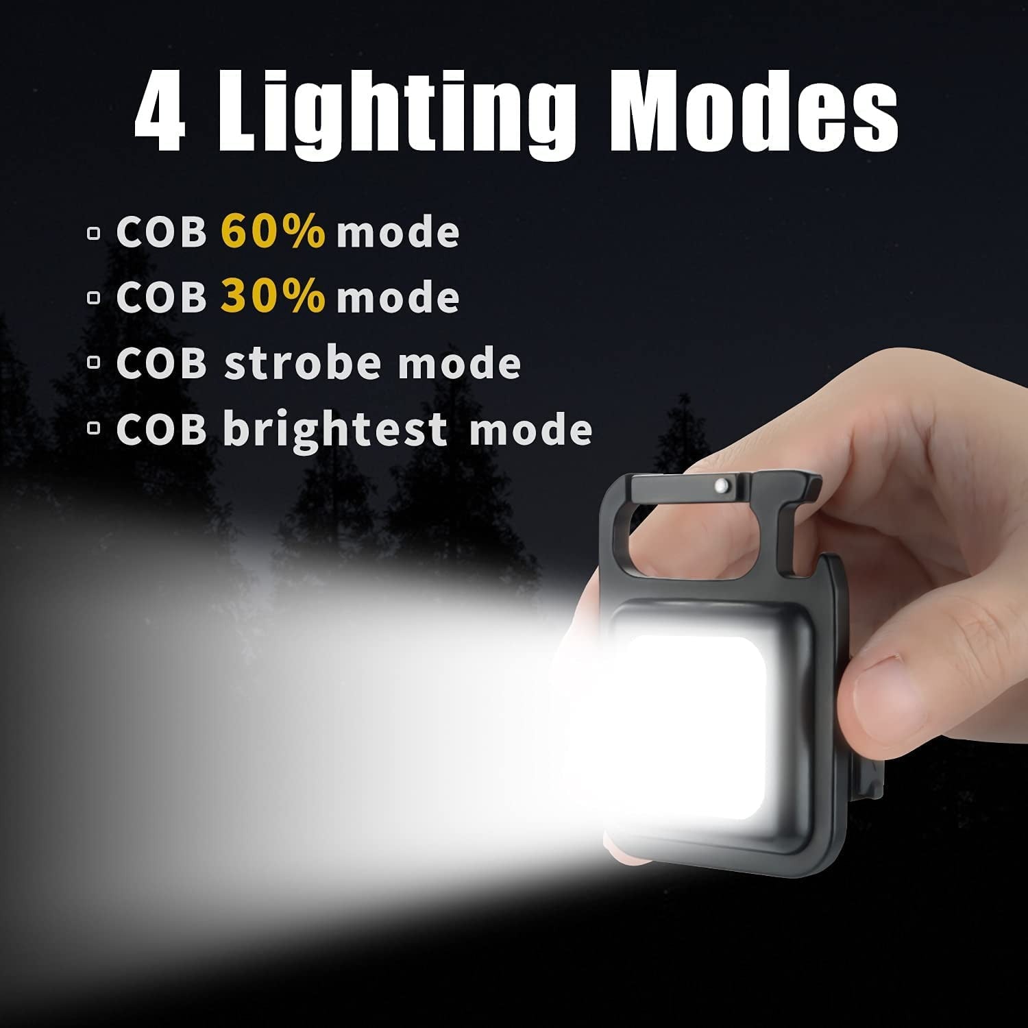 Picture of Mini LED Keychain Flashlights Multifunctional Portable Light USB Charging Camping Lamp Outdoor Torch Fishing Lantern
